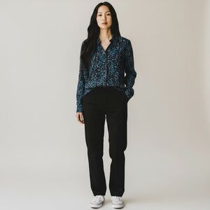 Stine Goya - Lucian Metallic Floral Lurex Knit Button Down Top